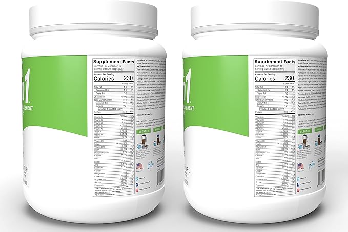 Lean1 Meal Replacement Protein Shake Chocolate Flavor 2-PACK of 15 Serving Tubs