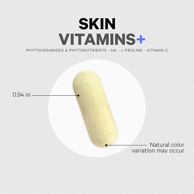 Codeage Skin Vitamins+ Supplement – Ceramosides Dermaval Hyaluronic Acid Coffeeberry Vitamin C – Skin Elasticity Wrinkle &amp Moisture Support – Liposomal Delivery – Non-GMO 30 Capsules