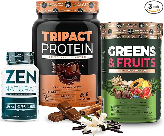 Nutrology Wellness Bundle - Muscle Recovery &amp Adrenal Health Antioxidants &amp Immune Support Superfoods &amp Probiotics Gluteen Free