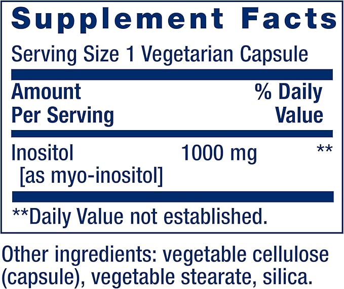 Life Extension Inositol Caps – 1000 mg Myo-Inositol – Mood Health Well-Being Healthy Metabolism Hormone Balance – Gluten-Free Non-GMO Vegetarian – 360 Capsules
