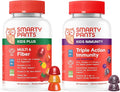 SmartyPants Kids Daily Nutrition &amp Immunity Bundle: Multivitamin + Elderberry Gummies with Prebiotic Fiber Vitamins C D3 B12 A &amp Zinc – Gluten Free Non-GMO 90 &amp 60 Count (Pack of 2)