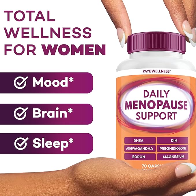 Menopause and Perimenopause Supplement for Women 10-1 Relief Formula for Hot Flashes Night Sweats Mood Energy &amp Hormone – DIM Ashwagandha Vitamin D DHEA Zinc Magnesium 3-Pack 210 Capsules
