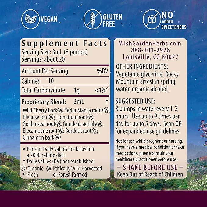 WishGarden Herbs Get Over It! - Herbal Immunity Recovery Supplement &amp Immune Booster Tincture Provides Immunity Boost to Help Eliminate Stubborn Conditions Immune Support Lung Support Biotic