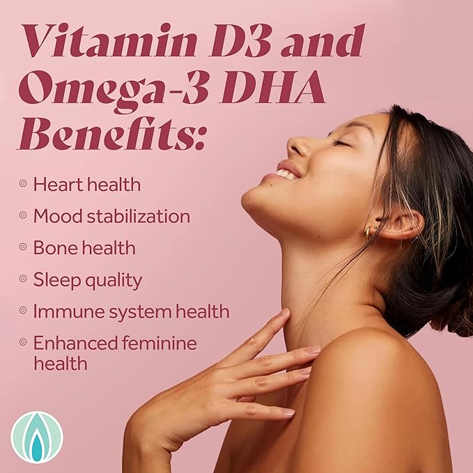 Femininity Smooth as Silk+ 30-Day Refill for Vaginal Dryness (60 Softgels) – Blend of Sea Buckthorn Oil Vitamin D3 and Plant-Based Omega-3 DHA