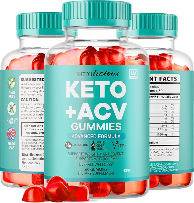 (3 Pack) Ketolicious Keto ACV Gummies Ketolicious Gummys Advanced Formula 1050MG All Natural Premium Plus Apple Cider Vinegar Gummy Maximum Strength Gomitas Reviews 180 Gummies for 3 Months