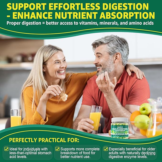 Digestive Enzymes Gummies + L-Methylfolate 15mg Plus Methyl B12 2000mcg Gummies