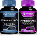 WELLNESS LABSRX Resveratrol Capsules 10000mg - Nattokinase Supplement Capsules - 5000 FU | Bundle