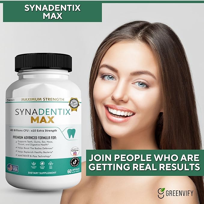 SynaDentix Max Probiotic Supplement 40 Billion CFU MAKTREK Bi-Pass Technology 60 Capsules 30-Day Supply (2)