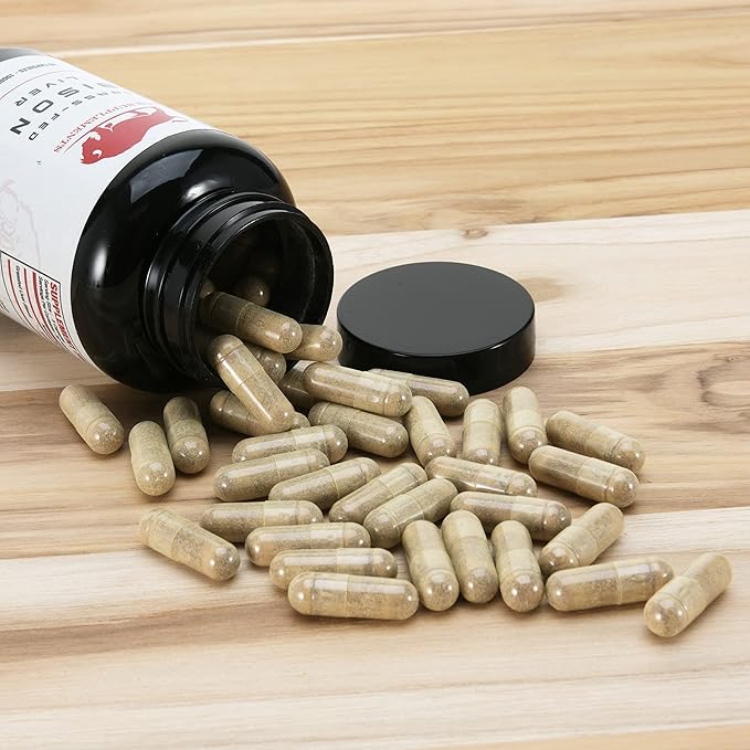 Grass Fed Bison Liver Capsules Supports Energy Production Detoxification Digestion Immunity Natural Iron Non-GMO Freeze Dried Liver Health Supplement 3000mg