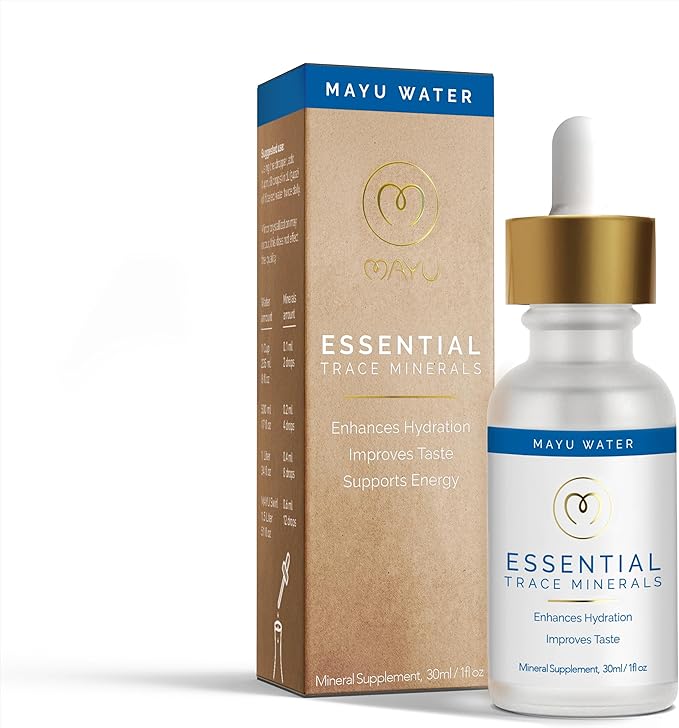 MAYU Trace Mineral Drops - 1 Bottle - 80+ Full-Spectrum Ionic Minerals for Water - Great-Tasting Mineral Supplement for Hydration - Magnesium Potassium &amp Zinc - No Additives - 30 Servings