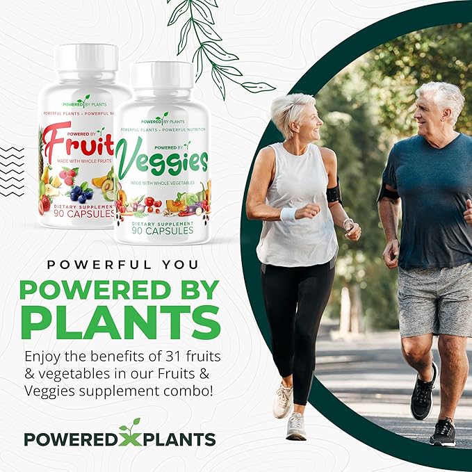 Daily Fruits and Veggies Supplement - 360 Capsules for 60 Days Non GMO &amp Gluten Free Superfood with Natural Vitamins - Powered by Plants 4-Pack