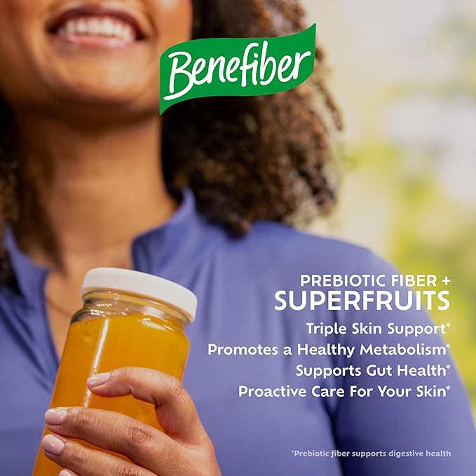 Benefiber Prebiotic GLP-1 Friendly Fiber + Superfruits Dietary Supplement Strawberry Dragon Fruit Flavor 8.8 oz (250g)