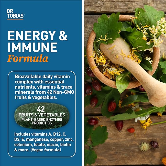 Dr. Tobias Fat Burner Nightly &amp Adult Multivitamin Supports Energy Immunity &amp Metabolism with Ashwagandha. 42 Fruits &amp Vegetables with Probiotics Green Coffee Bean Extract Non-GMO 30 D