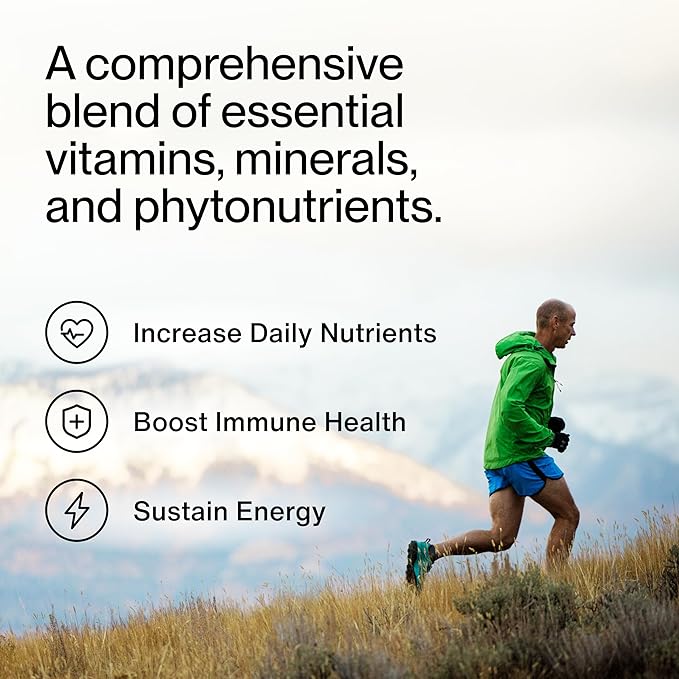Momentous Essential Multivitamin for Women &amp Men - Complete Vitamin &amp Mineral Complex for Athletes &amp Wellness Enthusiasts - GMO &amp Gluten Free - NSF Certified for Sport - 30 Servings