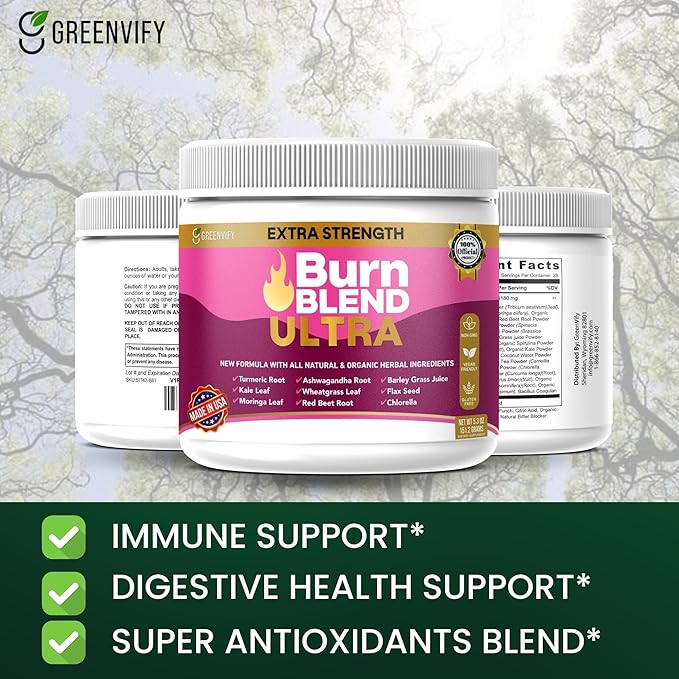 Extra Strength Burn Blend Powder All Natural &amp Organic Herbal Ingredients Vegan (3)