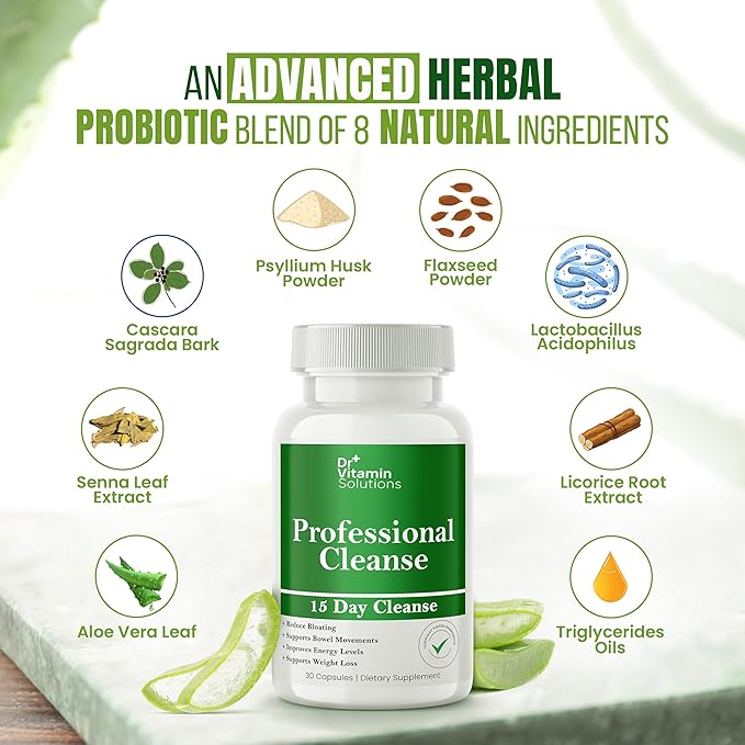 DR VITAMIN SOLUTIONS Professional Detox Cleanse and Thermogenic Fat Burner Bundle - 15 Day Cleanse for Weight Management Gut Health and Bloating Relief - 2-Pack of Each