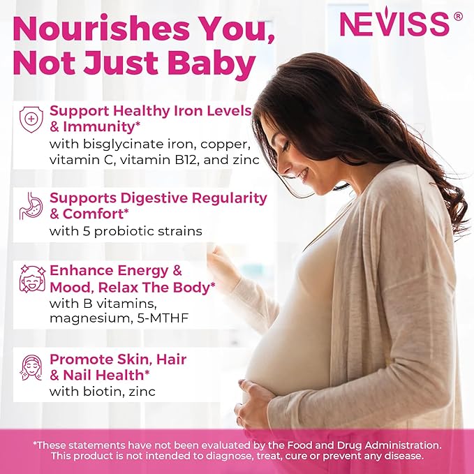 Prenatal Multivitamin Gummy for Women w/Methylfolate 1mg Iron Choline Omega-3(DHA+EPA) Prenatal Vitamins for Women Gummies Postnatal Vitamins | BeforeDuring &amp After Pregnancy Sugar Free120Ct