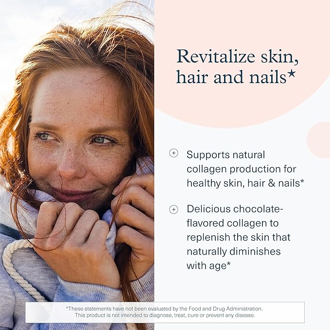 Youtheory Collagen Powder - 20 g Hydrolyzed Collagen Peptides - with Vitamin C Biotin &amp Amino Acids - Supports Joint &amp Bone Health* - Chocolate - 20 oz (21-Day Supply)
