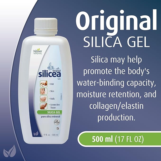Hübner Original Silicea Gel 17 fl oz / 500 ml 4 Pack for Hair Skin Nails and Connective Tissue Pure Colloidal Silica Gel Formula No Additives or Preservatives