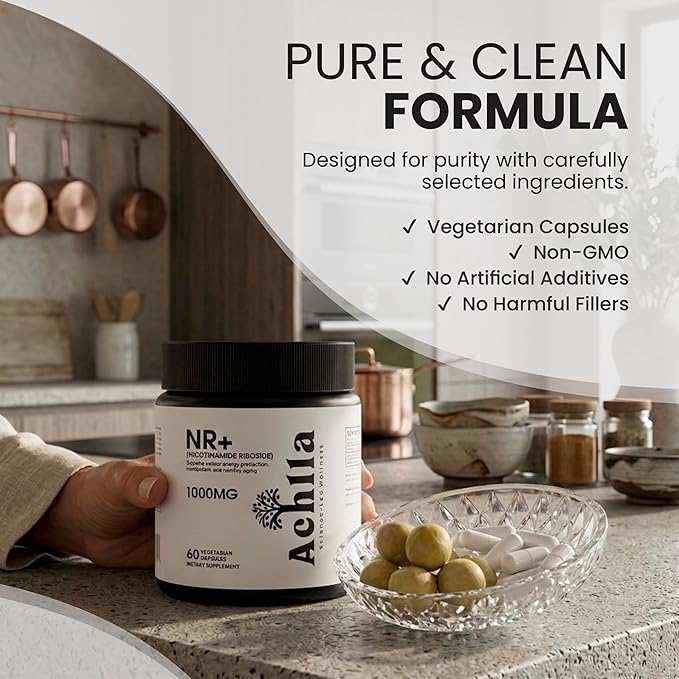 Nicotinamide Riboside 1000mg per Serving – NR NAD+ Precursor Supplement – 60 Veg Capsules (30 Day Supply) – Cellular Energy Support Formula – Non-GMO – Made in USA