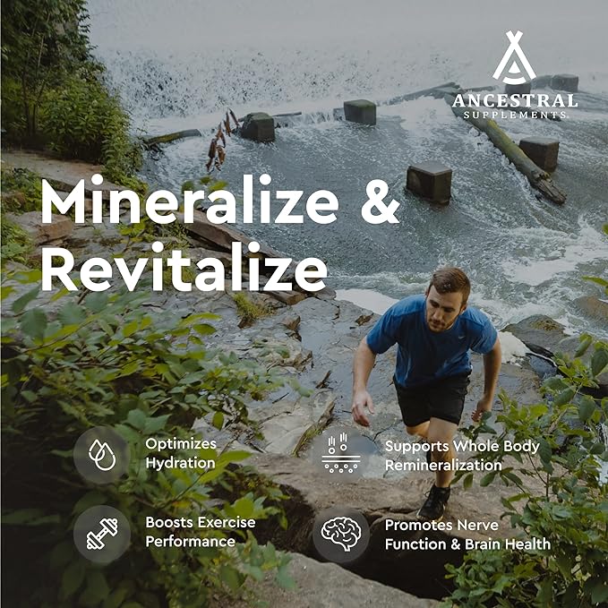 Ancestral Supplements Minerals &amp Electrolytes with Magnesium Potassium Sodium Supports Optimal Hydration Immune Health Athletic Performance Digestion and Remineralization 180 Capsules