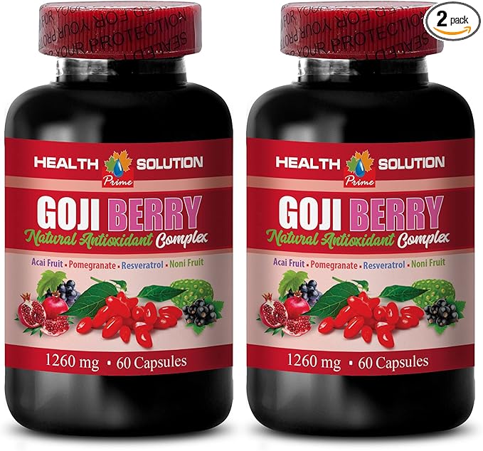 Brain and Memory Power Boost - Goji Berry - Natural ANTIOXIDANT Complex Immune Support Noni Supplement Pills Mangosteen Extract acai Berry superfruit Complex Energy Booster 2 Bottles 120 Caps