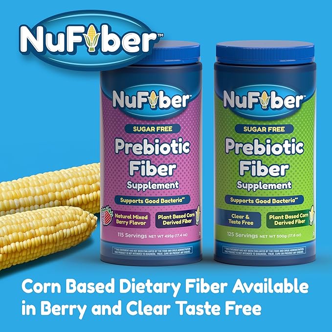 Fiber Supplement Daily Prebiotic Fiber 125 Servings Clear Grit &amp Taste Free No Gluten &amp Sugar Plant Based Corn Powder to Support Digestive &amp Gut Health