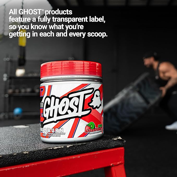 GHOST Burn Weight Management Powder Kiwi Strawberry (60 Servings) - Metabolism &amp Energy Support Supplement for Men &amp Women - Natural Caffeine L-Carnitine &amp L-Tyrosine - Soy &amp Sugar-F