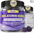 Antioxidant &amp Brain Support Melatonin 60mg 30mg for 50+ Adults | High Dose Melatonin for Anti-Aging &amp Immune | Extra Strength Melatonin Gummies with B6 Ashwagandha Magnesium MSM - 120 Gummi