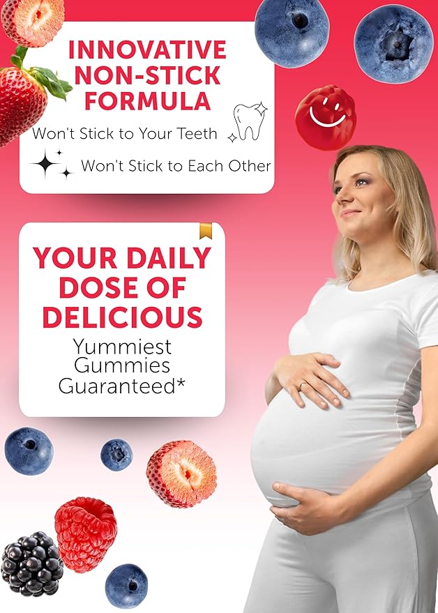 Lunakai USA Made 17-in-1 Prenatal Vitamins for Women with Iron &amp Folic Acid – Delicious Daily Prenatal Gummies for Maternal Wellness Support 60ct