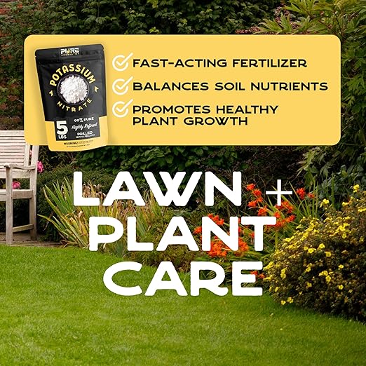 Ecoxall Potassium Nitrate Pellets 99% Pure Tree Stump Remover Fertilizer for Plants Grass Indoor and Outdoor Lawn Care Industrial-Grade Prilled 5 lbs