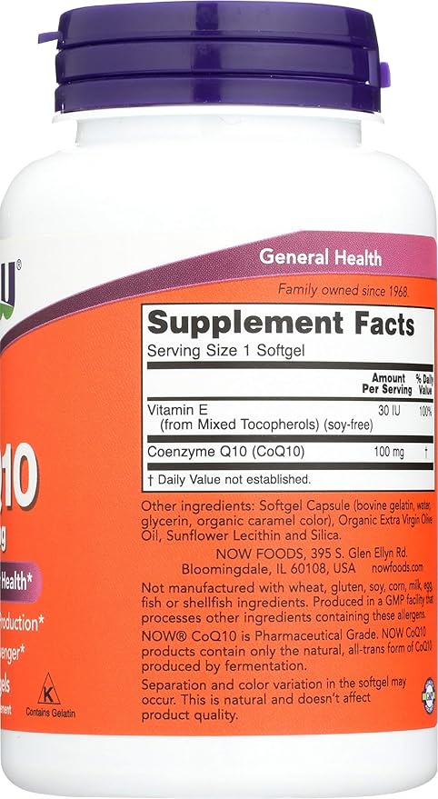 NOW Foods Coq10 100mg 150 Soft Gels