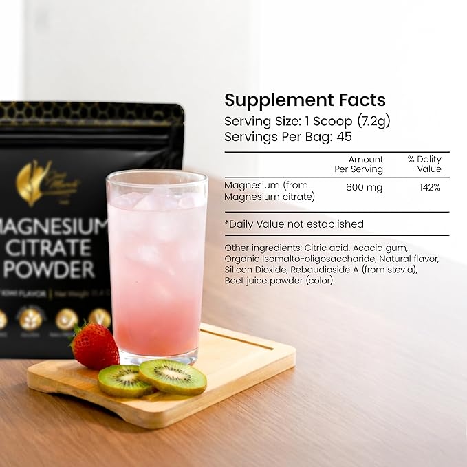 Cocó March N.M.D Magnesium Citrate Powder – Magnesium Supplement for Sleep &amp Relaxation Digestive &amp Brain Support – Vegan Gluten Free Keto Friendly &amp Non-GMO – Strawberry Kiwi Flavor 4