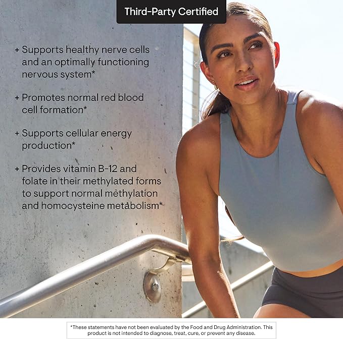 THORNE - B-Complex #12 - Vitamin B Complex with Choline Supplement - Supports Cellular Energy Production &amp a Healthy Nervous System* - Third-Party Certified - Gluten Dairy &amp Soy-Free - 60 Cap
