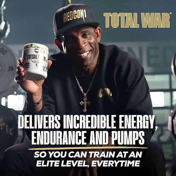 REDCON1 Pre Workout for Men &amp Women - Total War - All-in-One Preworkout with Beta Alanine &amp Citruline Malate to Support Energy &amp Endurance - Prime Time Punch (30 Servings)