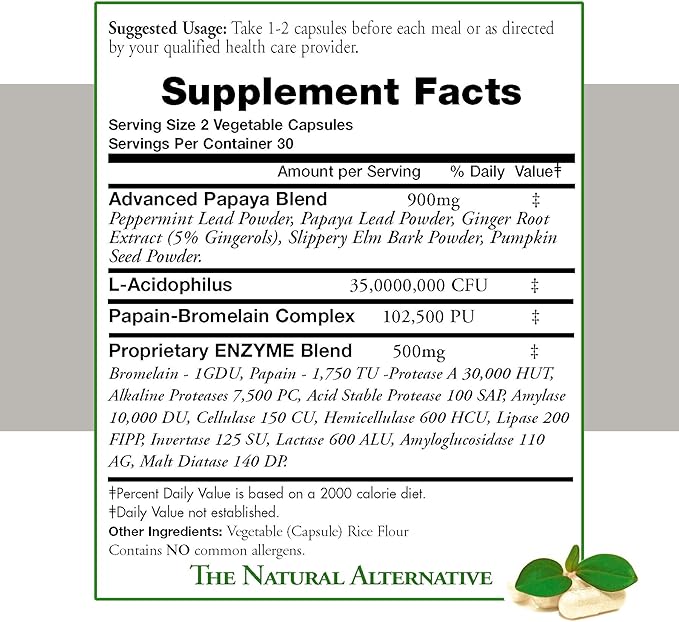 Digestive Enzymes Natural GI Digestive Support Supplement Advanced Tract 950