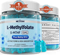 L-MethylFolate 15mg &amp Methyl B12 Gummies Methylated B1 B2 B6 Multivitamins - Active 5-MTHF &amp High Absorption - Supports MTHFR Gene Cognition Homocysteine Levels Folate Metabolism Vegan