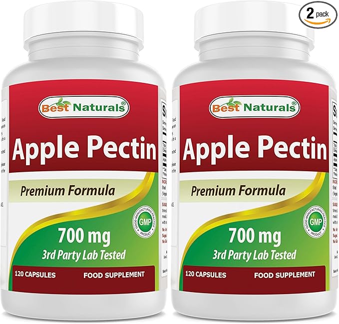 Best Naturals Apple Pectin 700 mg 120 Capsules (Pack of 2)