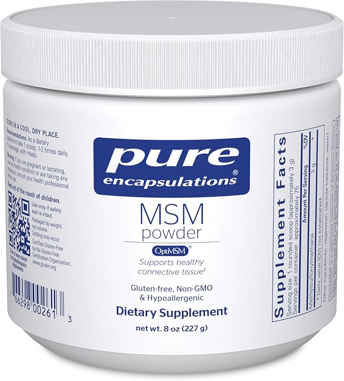 Pure Encapsulations MSM Powder | Hypoallergenic Supplement Supports Joint Immune and Respiratory Health | 8 Ounces