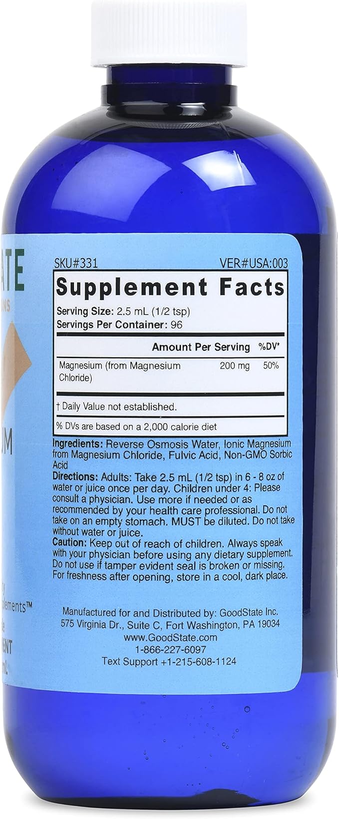Good State Liquid Magnesium 200 Supplement 331 8 fl oz 1 Count