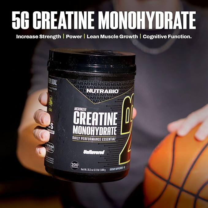NutraBio Pure Micronized Creatine Monohydrate Powder Supplement Unflavored (1000 g) - Supports Bulk Muscle Energy Recovery and Strength - HPLC Tested Creatine Powder Supplement for Men and Women