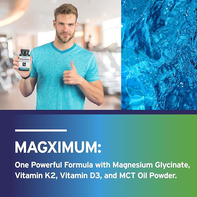 Trio Nutrition MagX Magnesium Glycinate Vitamin D3 Vitamin K2 &amp MCT Oil | Chelated Magnesium Supplement | Calm Relaxation &amp Recovery | Be Well Rested &amp Start Your Day with Magximum
