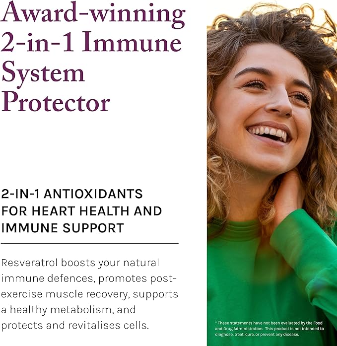 Reserveage Beauty Resveratrol 500 mg with Pterostilbene Antioxidant Supplement for Immune Support &amp Heart Health Supports Healthy Aging Paleo Keto 60 Capsules (60 Servings)