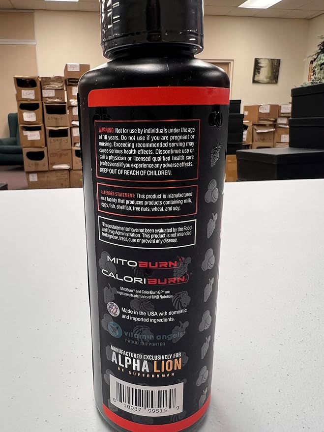 ALPHA LION Burn2O L-Carnitine Liquid 2000mg – Stim Free Super Thermogenic Fat Burner with MitoBurn® &amp CaloriBurn GP® Metabolism Booster Zero Calorie Sugar-Free (31 Servings Grapezilla Flavor)