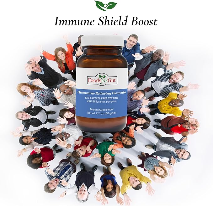 Foods For Gut Histamine &amp D Lactate Free Probiotics Powder 240 Billion CFU | Made in USA | No Additives | Direct from Manufacturer | No Third-Party Storage | Immune Support | 100 Gram (3.52 OZ)