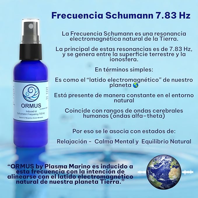 ORMUS by Plasma Marino 2 oz fl / 60ml BLUE GLASS BOTTLE WITH SPRAYER