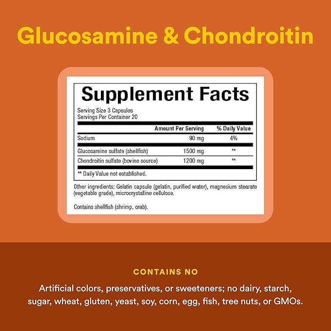 Natural Factors Glucosamine &amp Chondroitin Supports Healthy Joints and Connective Tissue 120 Capsules