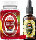 Well&ampWhole Grass Fed Beef Liver Gummies and Essential Amino Acid (EAA) Liquid Drops &amp Liver Support Liquid Supplement