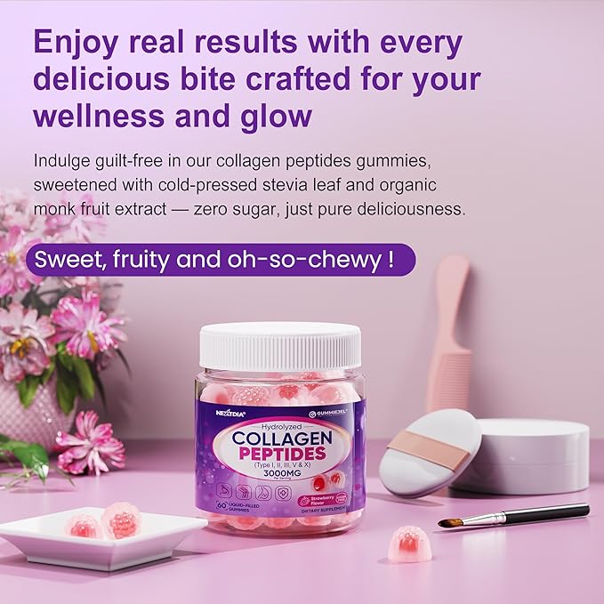 2 Pack Collagen Gummies for Women &amp Men 3000mg Hydrolyzed Collagen Peptides with Antioxidant Blend &amp Digestive Enzymes Multi Collagen (Type IIIIIIVX) for Anti-Aging Hair Skin NailsSu