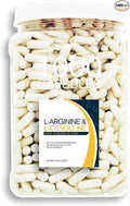 NOX Blend - 1000 Capsules of L-Arginine &amp L-Citrulline in a Clear Square Grip Jar